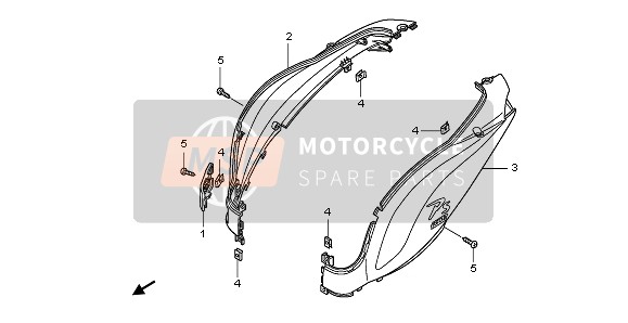 Honda PES125 2013 Copertura del corpo per un 2013 Honda PES125